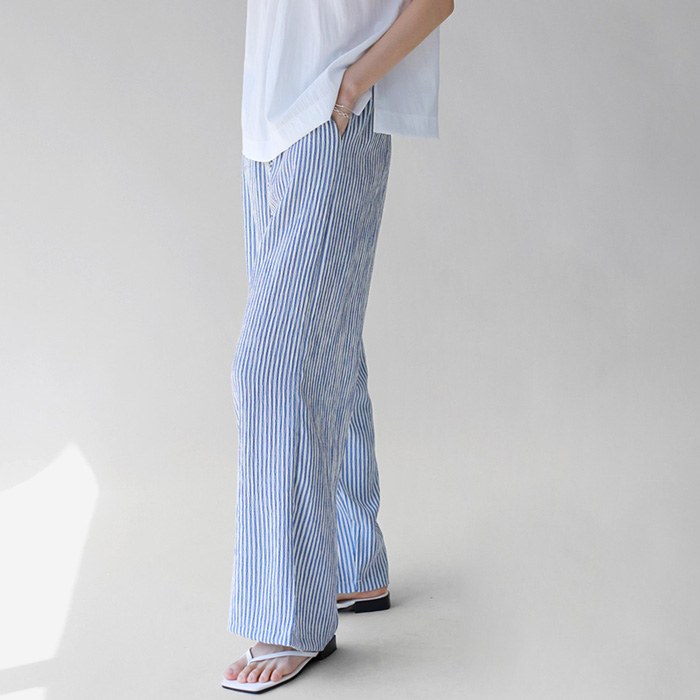 Stripe wide pants