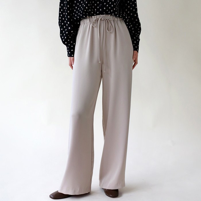 Banding string wide pants