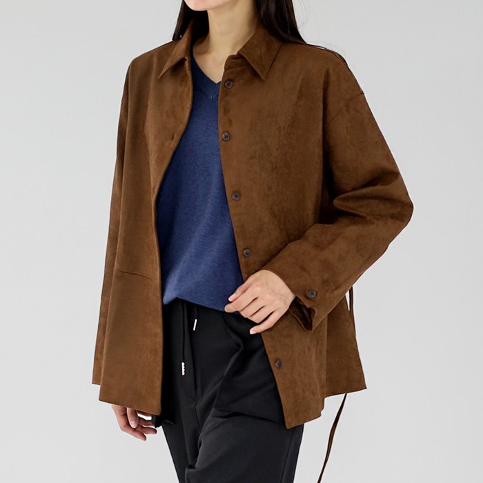 Suede shirt jacket