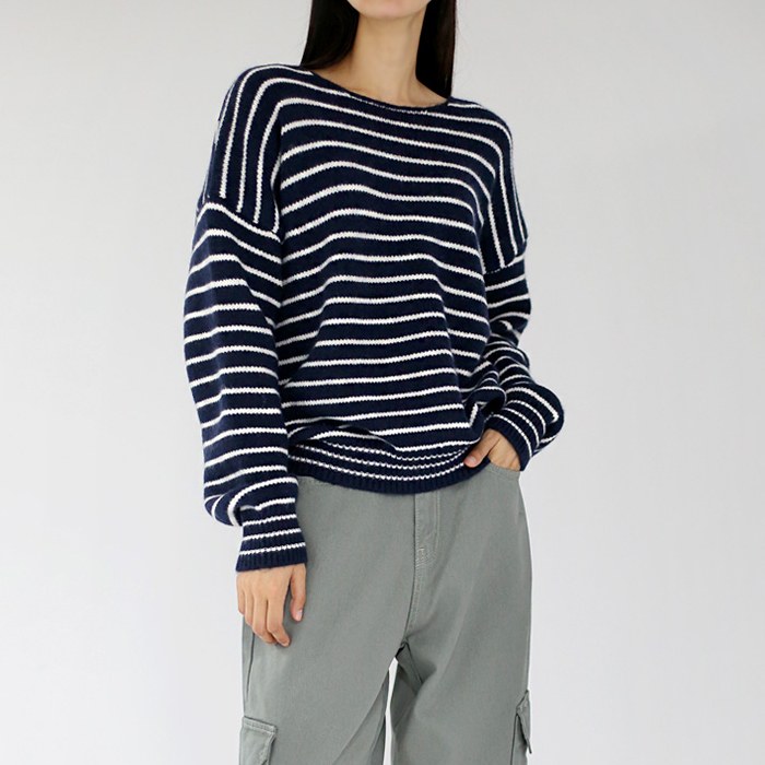 Name Stripe Knit Top