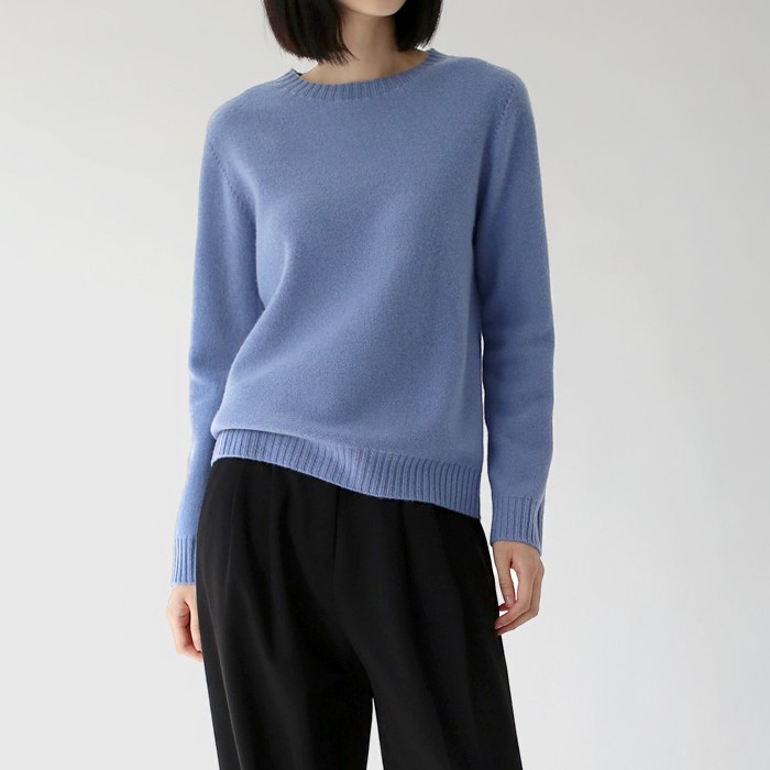 Kane round neck wool knit top