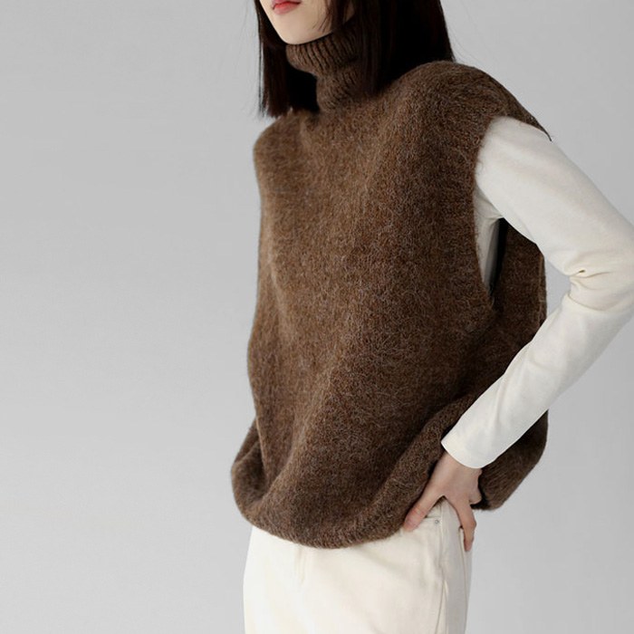 Bokashi turtleneck vest