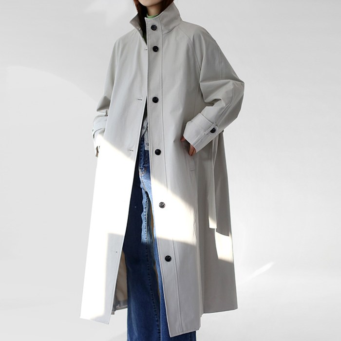 High neck trench coat