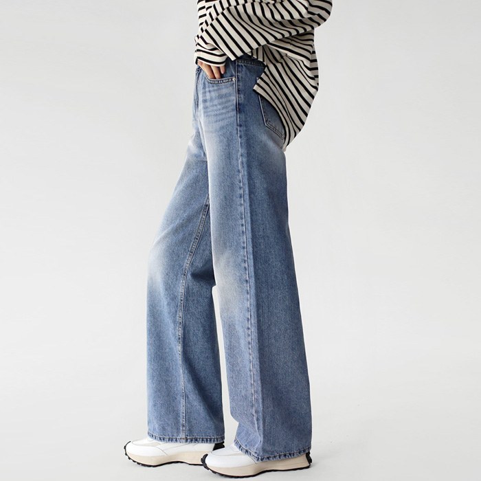 Plan denim pants